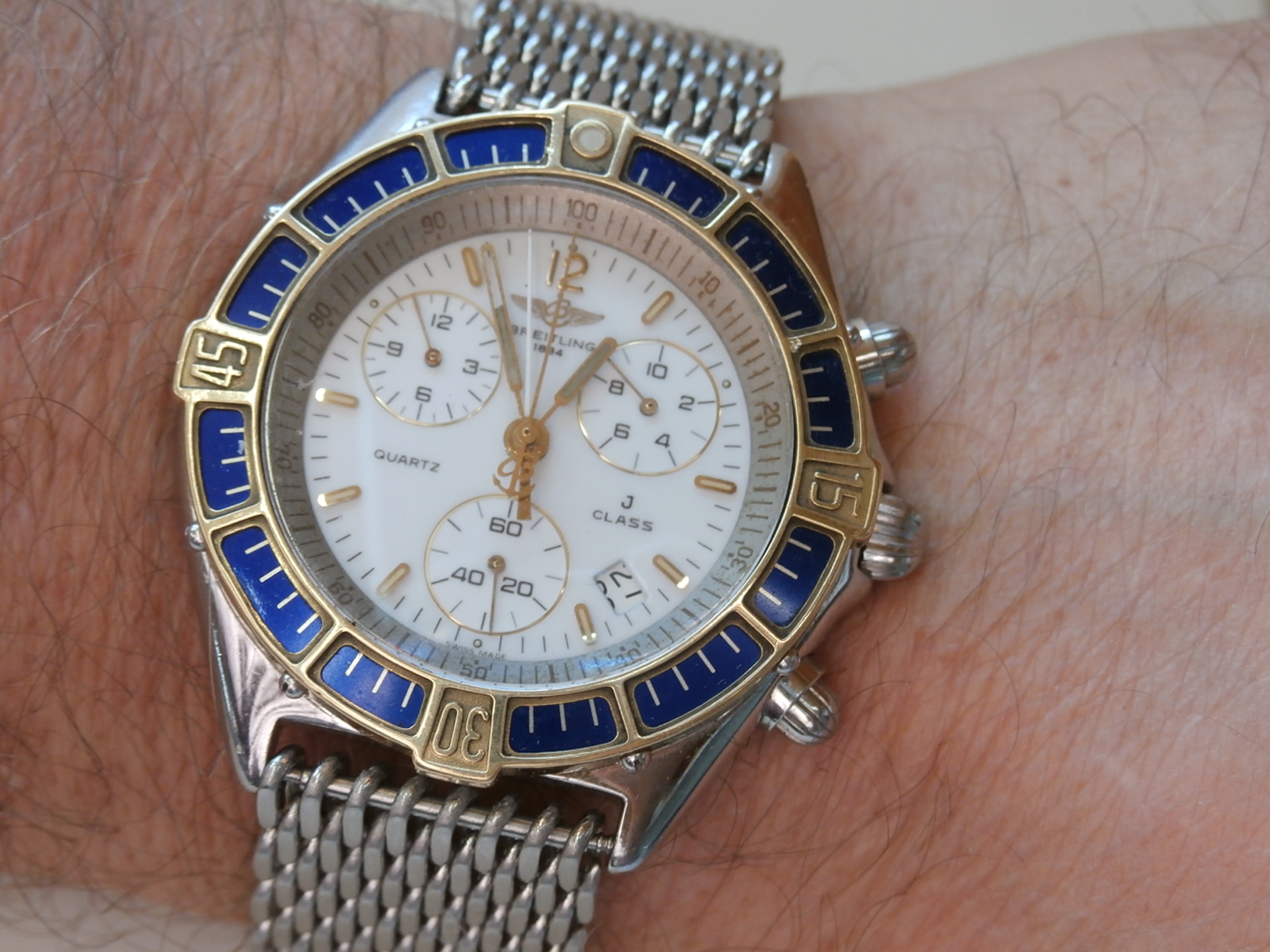 Hodinky BREITLING J CLASS zlato 18K + ocel  CHRONOGRAF A53067